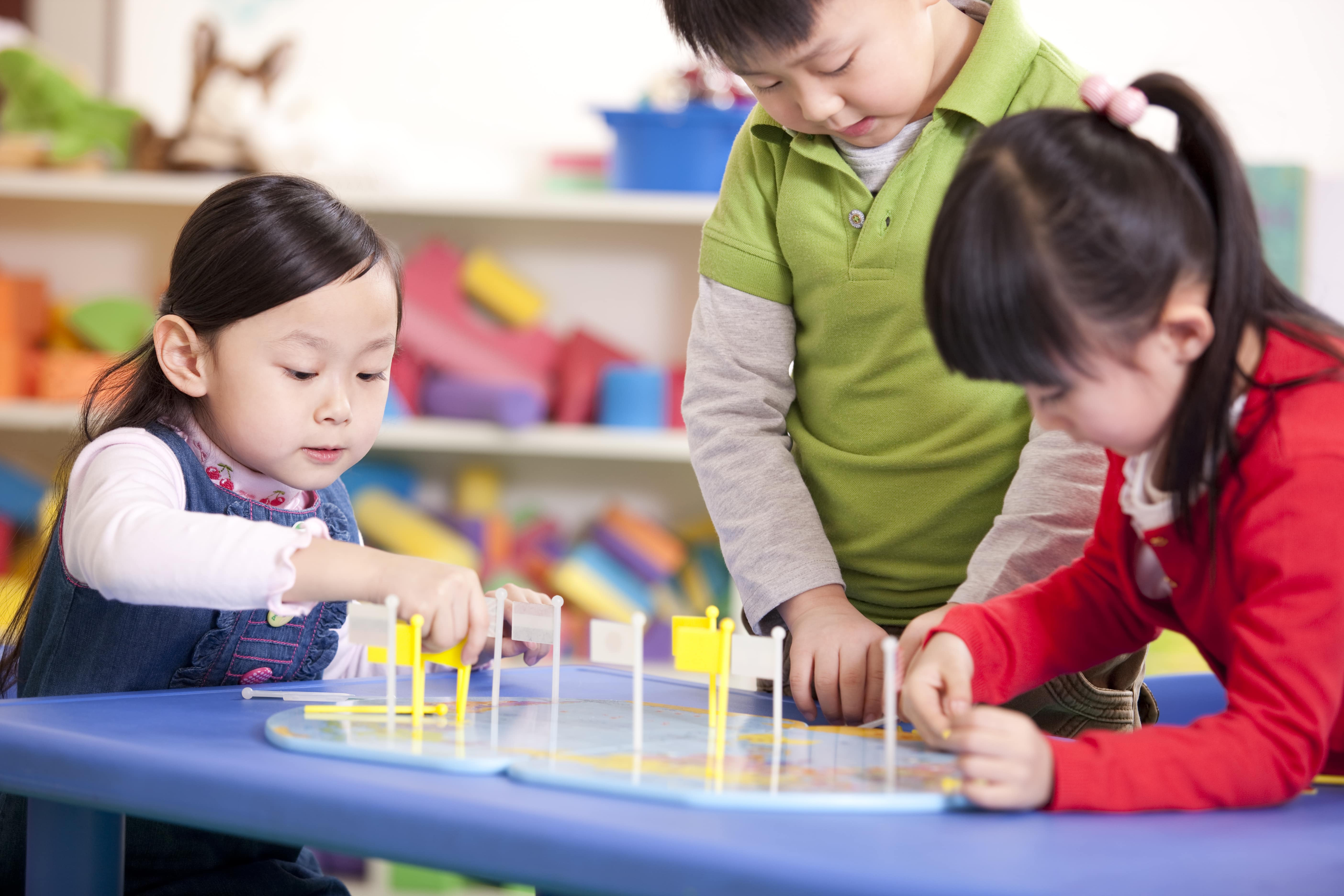 Children learning and playing
